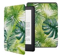 Case Cover For Kindle Paperwhite 10Th Generation 2018 Release - Pu Leather Covers Cases With Auto Wake/Sleep, Only Suitable For Model Pq94Wif, Green Palm Leaves Monstera