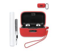 Case Cover for Momentum True Wireless 4,Protective Soft Silicone Skin Case Cover Shock-Absorbing Protective Case with Keychain,Lanyard and Cleaning Pen-Red.