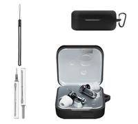 Case Cover for Nothing Ear 3,Silicone Protective Cover for Nothing Ear 3,Full-Body Shockproof Cover with Scratch Protection,with Keychain&Lanyard and Cleaner Kit,Black