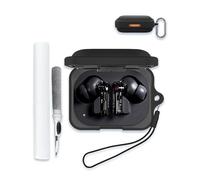 Case Cover for Nothing Ear (a),Full Protective Soft Silicone Skin Case Cover Shock-Absorbing Protective Case with Keychain,Lanyard and Cleaning Pen [Front LED Visible]-Black