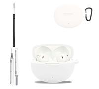 Case Cover for OnePlus Buds 4,Silicone Protective Cover for OnePlus Buds 4 Earphones,Full-Body Shockproof Cover with Scratch Protection,with Keychain&Lanyard and Cleaner Kit,White