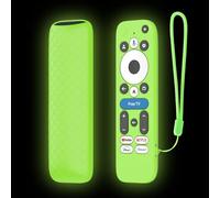 Case Cover for Onn Google TV 4K Pro Remote Control 2025, Full Protection Remote Case with Lanyard, Soft Silicone Sleeve for Onn Google TV Box Remote (Glow Green)