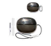 Case Cover for Shokz OpenDots2【E320】 Earbuds,WUNIAK Clear Soft TPU Protective Cover with Keychain and Cleaner Kit for Women Men Shockproof Skin for Shokz OpenDots2【E320】,Translucent Black