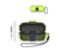 Case Cover for Sony WF-C510 IPX4 Waterproof True Wireless Bluetooth Earphones,WUNIAK Clear Soft TPU Protective Cover with Keychain and Cleaner Kit for Women Men Shockproof Skin,Transparent Yellow