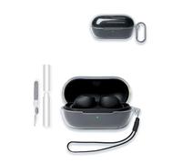 Case Cover for Sony WF-C710N Truly Wireless Noise-Canceling Earbuds,WUNIAK Clear Soft TPU Protective Cover with Keychain and Cleaner Kit for Women Men Shockproof Skin,Clear