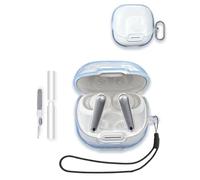 Case Cover for Soundcore Liberty 4 NC Earbuds,WUNIAK Clear Soft TPU Protective Cover with Keychain and Cleaner Kit for Women Men Shockproof Skin for soundcore Liberty4NC,Clear