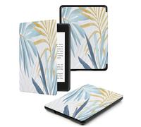 Case Fits 7“ Kindle Oasis (9th and 10th Generation ONLY,2017 and 2019 Release),Premium Ultra Lightweight Shell Cover with Auto Wake/Sleep White Line Palm Leaves