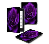 Case Fits 7“ Kindle Oasis (9th and 10th Generation ONLY,2017 and 2019 Release),Premium Ultra Lightweight Shell Cover with Auto Wake/Sleep Purple Gorgeous Rose