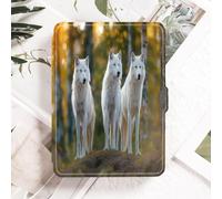 Case Fits 7“ Kindle Oasis (9th and 10th Generation ONLY,2017 and 2019 Release),Premium Ultra Lightweight Shell Cover with Auto Wake/Sleep,Forest White Wolf