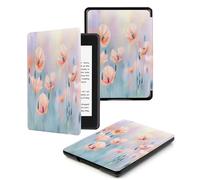 Case Fits 7“ Kindle Oasis (9th and 10th Generation ONLY,2017 and 2019 Release),Premium Ultra Lightweight Shell Cover with Auto Wake/Sleep Pink Beautiful Flowers
