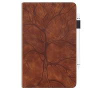 Case Fits Huawei MatePad SE 10.4, Premium PU Leather Embossed Tree Slim Folding Stand Shell Multiple Viewing Angles Cover with Auto Wake/Sleep - Brown