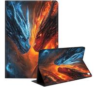 Case Fits Kindle Fire HD 8 & 8 Plus Tablet(12th/10th Generation, 2024/2022/2020 Release) 8", Slim PU Leather Stand Cover with Auto Wake/Sleep, Multi-Angle Viewing, Two Dragons Fighting
