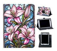 Case for 10.36" TCL Tab Pro 5G TCL-9198S/TCL TABMAX 10.4 Inch 9296Q Tablet,360 Degree Rotating Case Protective Cover with Kickstand and with Magnetic Closure,Lily Flower Pink