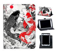 Case for 10.36" TCL Tab Pro 5G TCL-9198S/TCL TABMAX 10.4 Inch 9296Q Tablet,360 Degree Rotating Case Protective Cover with Kickstand and with Magnetic Closure,Black Red Carp