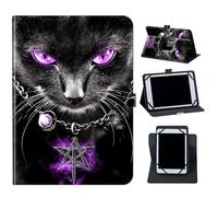 Case for 10.36" TCL Tab Pro 5G TCL-9198S/TCL TABMAX 10.4 Inch 9296Q Tablet,360 Degree Rotating Case Protective Cover with Kickstand and with Magnetic Closure,Purple Eyed Cat