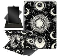 Case for 10.5 Inch Microsoft Surface Go 3 2021/2 2020/10" Surface Go 2018,360 Degree Rotating Stand Smart Protective Case for Surface Go 1 2 3 10"(2018 2020 2021 Release),Black White Moon Stars