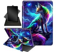 Case for 10.5 Inch Microsoft Surface Go 3 2021/2 2020/10" Surface Go 2018,360 Degree Rotating Stand Smart Protective Case for Surface Go 1 2 3 10"(2018 2020 2021 Release),Purple Fox and Moon