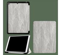 Case for 11 inch iPad Pro 4th/3rd/2nd Generation, with Pencil Holder, Trifold Stand Protective Case, Soft TPU Back Cover, Auto Wake/Sleep Elegant Branches Simple Plant-Light Gray