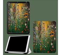 Case for 11 inch iPad Pro 4th/3rd/2nd Generation,with Pencil Holder,Trifold Stand Protective Case,Soft TPU Back Cover,Auto Wake/Sleep Green Flowers Flowers Oil Painting Plants-Olive Green