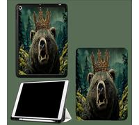 Case for 11 inch iPad Pro 4th/3rd/2nd Generation,with Pencil Holder,Trifold Stand Protective Case,Soft TPU Back Cover,Auto Wake/Sleep Mountains Bears Abstract Animal-Black