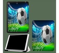 Case for 11 inch iPad Pro 4th/3rd /2rd Generation 2022/2021/2020, Trifold Stand Protective Case with Pencil Holder, Auto Sleep/Wake, Soft TPU Back Cover Football Goal Cartoons Games-Blue