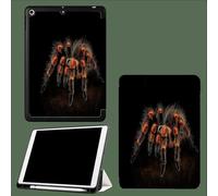 Case for 11 inch iPad Pro 4th/3rd/2rd Generation 2022/2021/2020, Trifold Stand Protective Case with Pencil Holder, Auto Sleep/Wake, Soft TPU Back Cover Orange Wolf Spider Insects Animals-Black