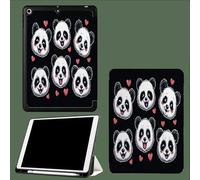 Case for 11 inch iPad Pro 4th/3rd /2rd Generation 2022/2021/2020, Trifold Stand Protective Case with Pencil Holder, Auto Sleep/Wake, Soft TPU Back Cover Panda Head Cute Animals Love-Black