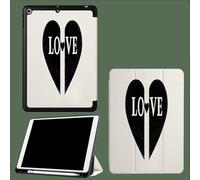 Case for 11 inch iPad Pro 4th/3rd /2rd Generation 2022/2021/2020, Trifold Stand Protective Case with Pencil Holder, Auto Sleep/Wake, Soft TPU Back Cover Simple Loving Love-White