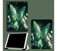 Case for 11 inch iPad Pro 4th/3rd/2rd Generation 2022/2021/2020, Trifold Stand Protective Case with Pencil Holder, Auto Sleep/Wake, Soft TPU Back Cover Green Butterfly Abstract Animals-Green