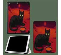 Case for 11 inch iPad Pro 4th/3rd /2rd Generation 2022/2021/2020,Trifold Stand Protective Case with Pencil Holder,Auto Sleep/Wake,Soft TPU Back Cover Planet Mountains Cat Abstract Animal-Red
