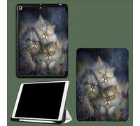 Case for 11 inch iPad Pro 4th/3rd/2rd Generation 2022/2021/2020, Trifold Stand Protective Case with Pencil Holder, Auto Sleep/Wake, Soft TPU Back Cover Dreamy Persian Cat Watercolor Animals-Blue