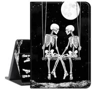 Case for 12.3 Inch Microsoft Surface Pro 7/6/5/4,Slim Soft Shockproof TPU Silicone Protective Back Shell Case,Human Skeleton and Moon