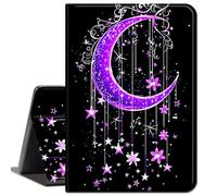 Case for 12.3 Inch Microsoft Surface Pro 7/6/5/4,Slim Soft Shockproof TPU Silicone Protective Back Shell Case,Stars and Purple Moon