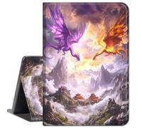 Case for 12.3 Inch Microsoft Surface Pro 7/6/5/4,Slim Soft Shockproof TPU Silicone Protective Back Shell Case,Purple and Golden Dragon