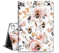 Case for 12.3 Inch Microsoft Surface Pro 7/6/5/4,Slim Soft Shockproof TPU Silicone Protective Back Shell Case,Pink Flowers and Bee