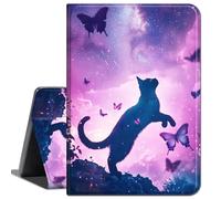 Case for 12.3 Inch Microsoft Surface Pro 7/6/5/4,Slim Soft Shockproof TPU Silicone Protective Back Shell Case,Black Cat and Butterfliy