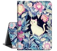 Case for 12.3 Inch Microsoft Surface Pro 7/6/5/4,Slim Soft Shockproof TPU Silicone Protective Back Shell Case,Cute Cat Flowers
