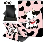 Case for 12.3 Inch Microsoft Surface Pro 7 Plus, Surface Pro 7, Surface Pro 6, Pro 5, Pro 4, Pro 3,Mxfdegf 360 Degree Swiveling Stand Protective Cover with Auto Sleep/Wake,Cute Cows Pink