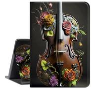 Case for 12.3 inch Surface Pro 7 Plus/Pro 7/ Pro 6/ Pro 5/ Pro 2017/ Pro 4,Slim Lightweight Smart Shell Stand Cover with Auto Wake/Sleep Case for Microsoft Surface Pro 7,Violin and Roses Flowers