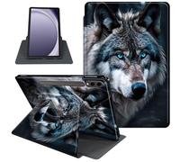 Case for 12.4 inch Galaxy Tab S10 Plus Case (2024), Galaxy Tab S9 Plus Case (2023), 360 Degree Rotating Folio Stand Smart PU Leather Cover, Auto Sleep/Wake, Wolf's Gaze