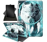 Case for 13 Inch Microsoft Surface Pro 11/10/9,360 Degree Rotating Stand Smart Protective Case for urface 11th Edition AI 2024/Pro 9 5G 13" 2022,Dream Catcher Wolf