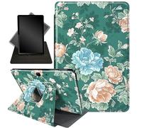Case for 13 Inch Microsoft Surface Pro 11/10/9,360 Degree Rotating Stand Smart Protective Case for urface 11th Edition AI 2024/Pro 9 5G 13" 2022,Blue Teal Green Flower