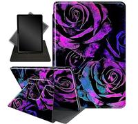 Case for 13 Inch Microsoft Surface Pro 11/10/9,360 Degree Rotating Stand Smart Protective Case for urface 11th Edition AI 2024/Pro 9 5G 13" 2022,Purple Rose Flower