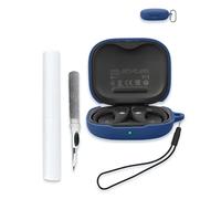 Case for 1MORE S51 Open-Back Bluetooth Headset 2024, WUNIAK Soft Silicone Protective Portable Scratch Shock Resistant Shell with Cleaner Kit & Carabiner & Lanyard，Blue