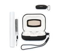 Case for 1MORE S70 Open Ear Earbuds, Soft Silicone Protective Portable Scratch Shock Resistant Shell with Cleaner Kit & Carabiner & Lanyard，Black