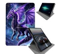 Case for 2018/2017 iPad 9.7 6th/5th Generation-360 Rotating Stand Folding Protective Cover with Auto Sleep/Wake,Dragon with Purple Wings