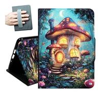 Case for 2026/2024 Release Samsung Galaxy Tab A11/A9 8.7 Inch,with Hand Straps and Auto Wake/Sleep PU Leather Slim Multiple Angles Stand Smart Cover for Galaxy Tab A11/A9,Mushrooms Flowers
