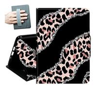Case for 2026/2024 Release Samsung Galaxy Tab A11/A9 8.7 Inch,with Hand Straps and Auto Wake/Sleep PU Leather Slim Multiple Angles Stand Smart Cover for Galaxy Tab A11/A9,Sparkle Glitter Leopard