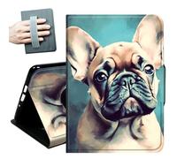 Case for 2026/2024 Release Samsung Galaxy Tab A11/A9 8.7 Inch,with Hand Straps and Auto Wake/Sleep PU Leather Slim Multiple Angles Stand Smart Cover for Galaxy Tab A11/A9,French Bulldog