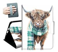 Case for 2026/2024 Release Samsung Galaxy Tab A11/A9 8.7 Inch,with Hand Straps and Auto Wake/Sleep PU Leather Slim Multiple Angles Stand Smart Cover for Galaxy Tab A11/A9,Cows Wearing Scarves
